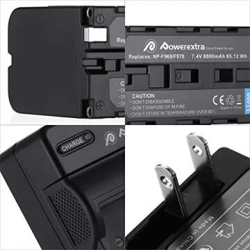 Powerextra NP-F970 Battery Pack 8800mAh for Camcorders