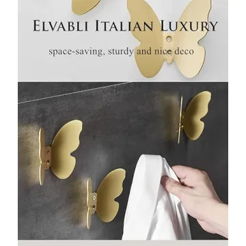 Modern Gold Brass Butterfly Wall Hooks for Stylish Decor