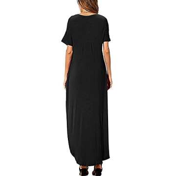 V Neck Maxi Dress with Pockets for Women - HMEPP