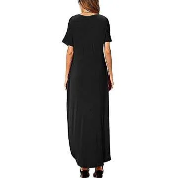 V Neck Maxi Dress with Pockets for Women - HMEPP