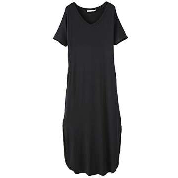 V Neck Maxi Dress with Pockets for Women - HMEPP