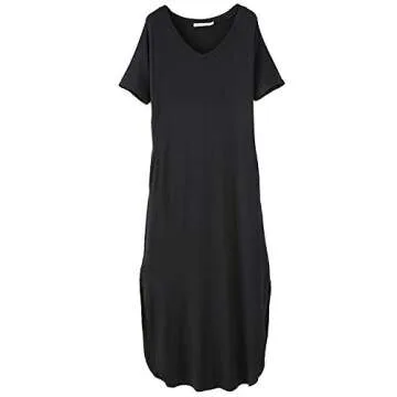 V Neck Maxi Dress with Pockets for Women - HMEPP