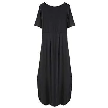 V Neck Maxi Dress with Pockets for Women - HMEPP