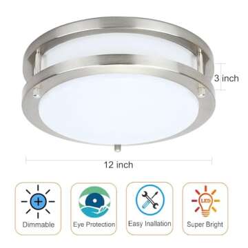 Bright 36W Dimmable LED Ceiling Light Fixture