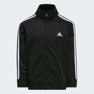 adidas baby boys Tricot Jacket & Clothing Pants Set, Adi Black, 6 US