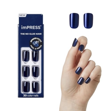 KISS imPRESS Press On Nails, Never Too Navy, Easy Glam