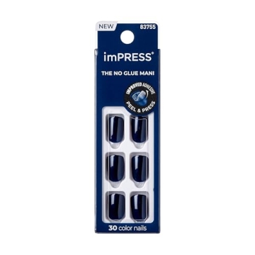 KISS imPRESS Press On Nails, Never Too Navy, Easy Glam