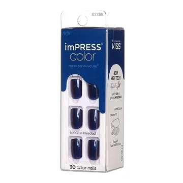 KISS imPRESS Press On Nails, Never Too Navy, Easy Glam