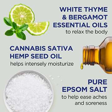 Dr Teal's Epsom Salt Magnesium Soak, Cannabis Sativa Hemp Seed Oil, 3 lb (Pack of 4)