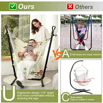 Smiley Face Hammock Chair with Phone Holder - 400lbs