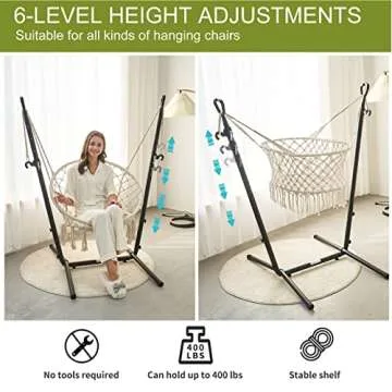 Smiley Face Hammock Chair with Phone Holder - 400lbs