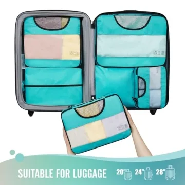 Veken Packing Cubes 6 Set Travel Organizers Durable Breathable