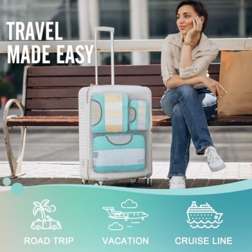 Veken Packing Cubes 6 Set Travel Organizers Durable Breathable