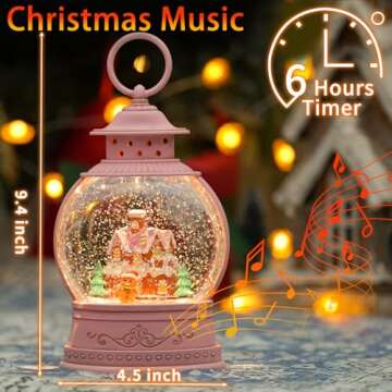 Christmas Snow Globes, Gingerbread House Musical Snow Globe Light up Swirling Glitter Snow Globe Pin...