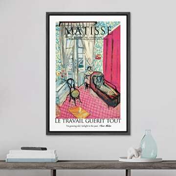 SIGNLEADER Framed Canvas Print Wall Art Two Women in an Interior Abstract Brushstroke Illustrations ...