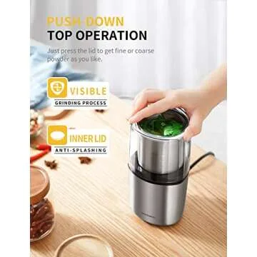 SHARDOR Electric Coffee Grinder with Stainless Steel Bowls