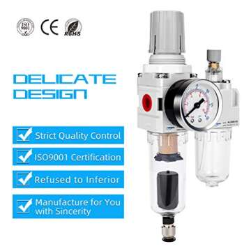 NANPU Auto-Drain Air Filter Regulator Lubricator Combo