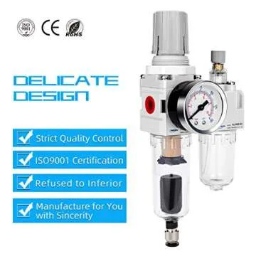 NANPU Auto-Drain Air Filter Regulator Lubricator Combo