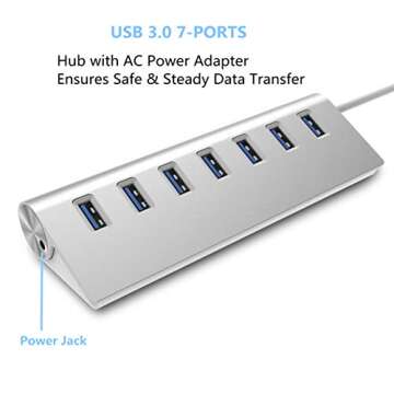Techole 7-Port USB 2.0 Hub, MacBook, Mac Pro, Mac Mini, Laptop, Desktop