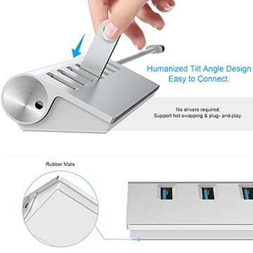 Techole 7-Port USB 2.0 Hub, MacBook, Mac Pro, Mac Mini, Laptop, Desktop