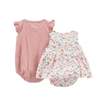 Stylish Simple Joys Baby Girls' Rompers Set for Infants 0-3M