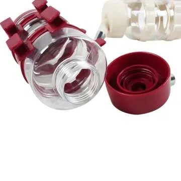 NACOCO Pet Drinking Fountains Dog Water Dispenser Dog Kettle Cat Bottle with Automatically Feeding Water (Red)