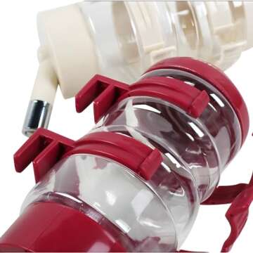 NACOCO Pet Drinking Fountains Dog Water Dispenser Dog Kettle Cat Bottle with Automatically Feeding Water (Red)