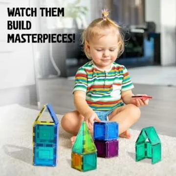 Shapemags Magnetic Tiles for Kids 100 Piece Set - Educational 3D Magnetic Building Blocks for Toddlers - Construction Magnet Toys Kit with Car Base and Stabilizer Plate