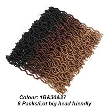 Eliza Wavy Gypsy Locs Ombre Crochet Hair 18" for Women