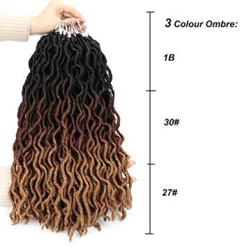 Eliza Wavy Gypsy Locs Ombre Crochet Hair 18" for Women