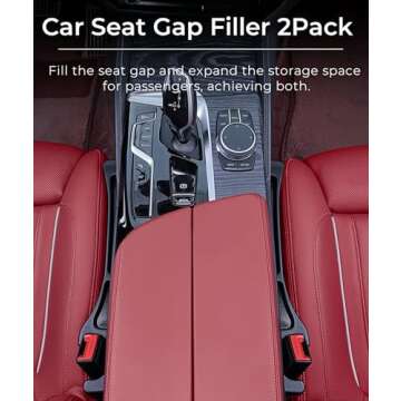 EnzeroTools Car Seat Gap Filler, 2-Pack No-Drop Seat Side Gap Seam Filler Organizer with Phone Holde...