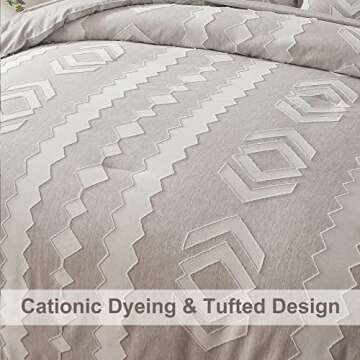Dobuyly Boho Tufted Comforter Set for Cozy Style