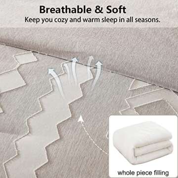 Dobuyly Boho Tufted Comforter Set for Cozy Style