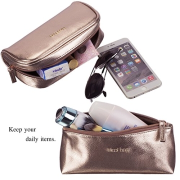 ibeacos Clear Makeup Bag Set - Stylish Travel Organizer in Rose Gold
