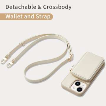 ZVE iPhone 14 Crossbody Wallet Case - RFID Blocking Design