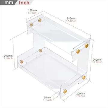 Hiendure 2-Tier Bathroom Organizer Stylish Vanity Storage