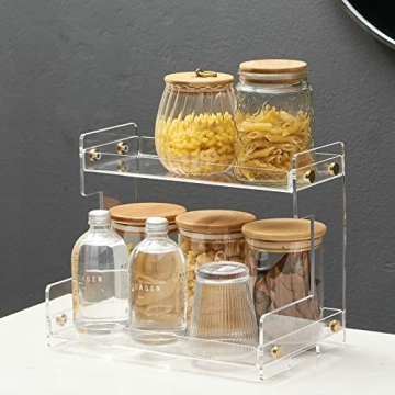 Hiendure 2-Tier Bathroom Organizer Stylish Vanity Storage