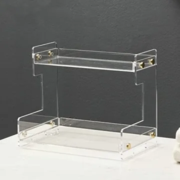 Hiendure 2-Tier Bathroom Organizer Stylish Vanity Storage