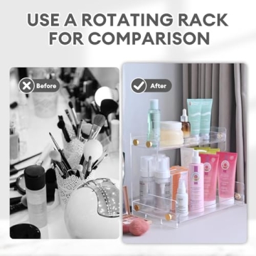 Hiendure 2-Tier Bathroom Organizer Stylish Vanity Storage