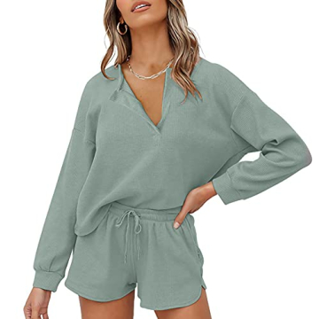 Lingswallow Women Waffle Lounge Sets for Cozy Comfort