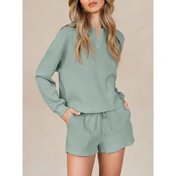 Lingswallow Women Waffle Lounge Sets for Cozy Comfort
