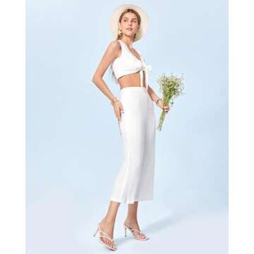 Coutgo Womens Heeled Sandals Strappy Square Toe Flip Flops Fashion Thong Slip on Stiletto Sandals, Beige, Size 8.5