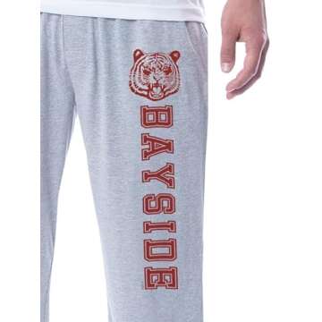 INTIMO Saved By The Bell Mens' Bayside Tigers Logo Icon Symbol Sleep Pajama Set