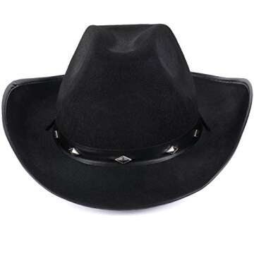 Funny Party Hats Cowboy Hat - Studded Cowboy Hat - Cowboy Costume Accessories - Western Cowboy Hat