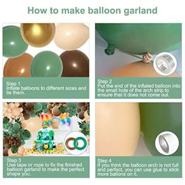 Sage Green Brown Balloon Garland Kit for Celebrations