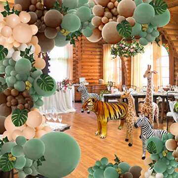 Sage Green Brown Balloon Garland Kit for Celebrations