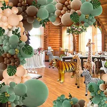 Sage Green Brown Balloon Garland Kit for Celebrations