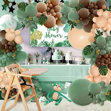 Sage Green Brown Balloon Garland Kit for Celebrations