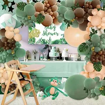 Sage Green Brown Balloon Garland Kit for Celebrations