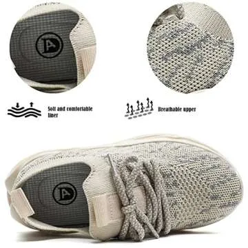 DADAWEN Lightweight Kids Sneakers for All Activities